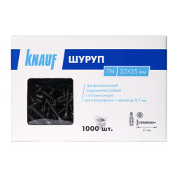 Саморез ГКЛ+Металл 3,5х25 мм КНАУФ-Шуруп TN 25 (1000 шт.)