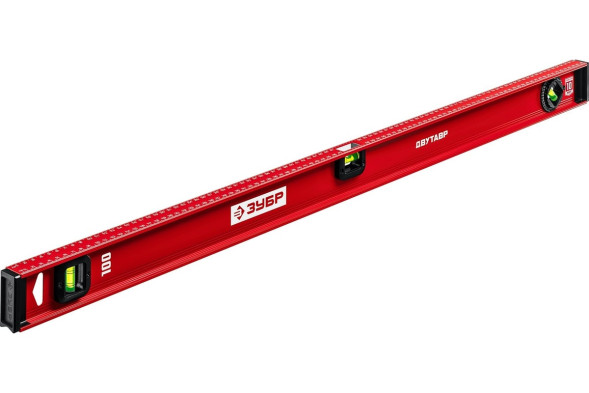 Уровень строительный усиленный Зубр 4-34583-100, тип Рельс, 1000 мм, 3 глазка, 1 поворотный