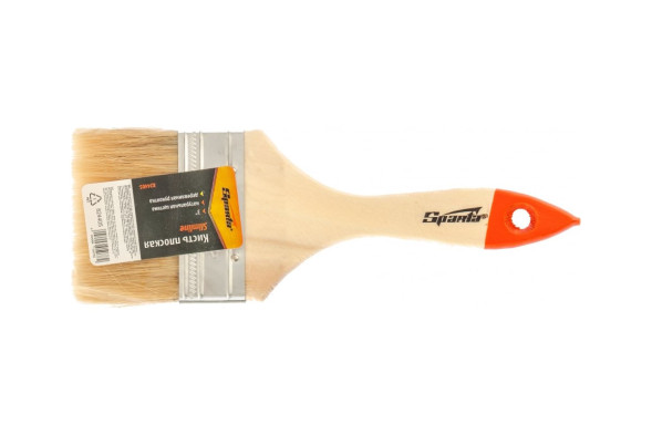 Кисть плоская Sparta Стандарт 824405, 3,0&amp;quot; (75 мм), натуральная щетина, деревянная ручка