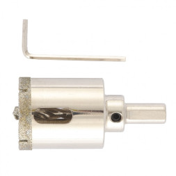 Сверло алмазное по керамике и стеклу Matrix 726353, 35x67 мм, центрирующее сверло, трехгранный хвостовик