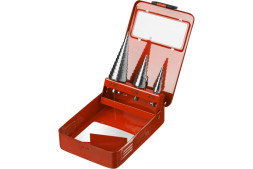 Набор сверл по металлу ступенчатых Зубр Мастер 29665-4-30-H3, 4-30 мм, Р4М2, 3 штуки, пластиковый бокс, HSS, трехгранный хвостовик