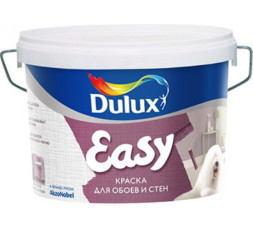 Краска для стен и потолков, матовая, база BW, 9л, EASY "DULUX" /RAL 9010