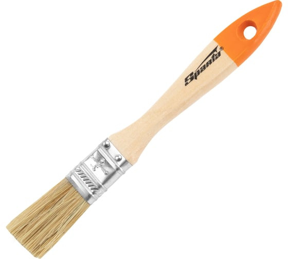 Кисть плоская Sparta 824155, 3/4&amp;quot; (20 мм), натуральная щетина, деревянная ручка