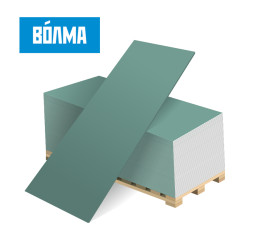 Гипсокартон влагостойкий 12,5мм х 1200мм х 2500мм, Волма
