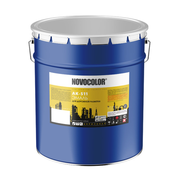 Краска для разметки дорог АК-511 Novocolor, желтая, 30 кг