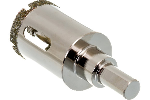 Сверло алмазное по керамике и стеклу Matrix 726303, 30x67 мм, центрирующее сверло, трехгранный хвостовик