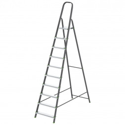 Стремянка Сибртех 97960, 10 ступеней, стальной профиль, алюминиевые ступени