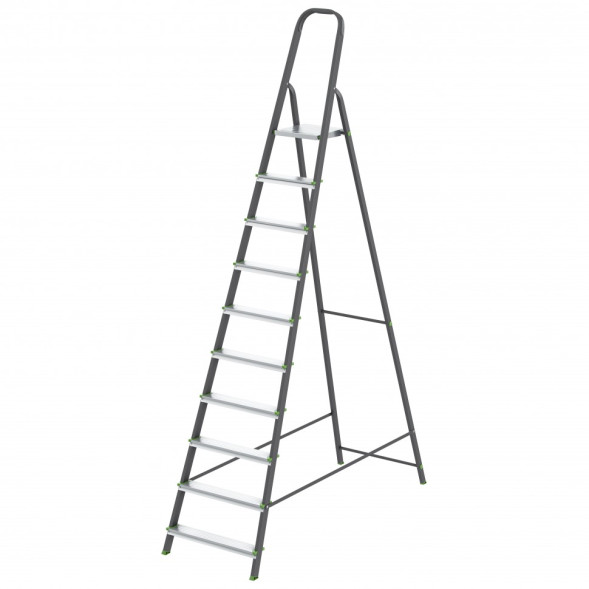 Стремянка Сибртех 97960, 10 ступеней, стальной профиль, алюминиевые ступени