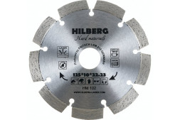 Диск отрезной алмазный сегментный Hilberg Hard Materials Laser HM102, 125х2,0х22 мм, армированный бетон, камень, сухой/мокрый рез