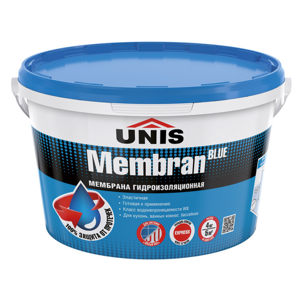 Мембрана гидроизоляционная Unis Blue Membran, 4 кг