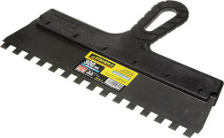 Шпатель зубчатый из нержавеющей стали Stayer 1009-30-10 с пластмассовой ручкой, 300 мм, зуб 10х10