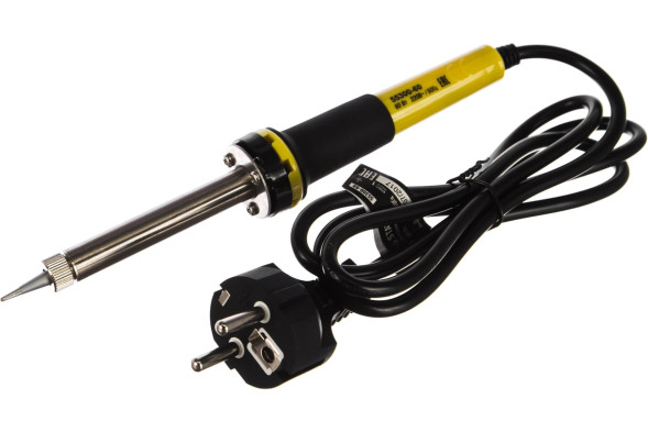 Паяльник электрический Stayer 55300 60Вт, жало-конус, с регулировкой мощности, 2-хкомпонентная рукоятка