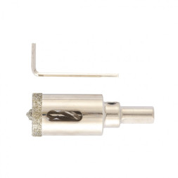 Сверло алмазное по керамике и стеклу Matrix 726253, 25x67 мм, центрирующее сверло, трехгранный хвостовик