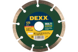 Диск отрезной алмазный сегментный  Dexx Multi Universal 36701-125_z01, бетон, гранит, 125х1,9х22 мм, сухой рез