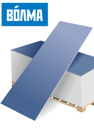 Гипсокартон влагостойкий огнестойкий усиленный Волма-сила, 12,5мм х 1200мм х 2500мм, Волма