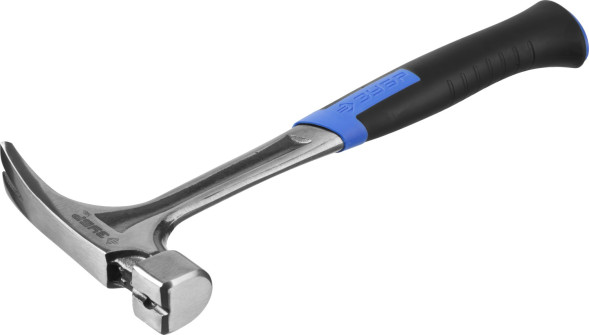 Молоток-гвоздодер Зубр Профессионал 20258-580, 580 гр, цельнокованый, двухкомпонентная рукоятка