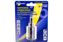Коронка алмазная по керамике Trio Diamond 400025, 25x35 мм, центрирующее сверло, трехгранный хвостовик