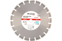 Диск отрезной алмазный сегментный Matrix Pro Асфальт 731073, 350х3,0х25,4 мм, асфальт, асфальтобетон, песчаник абразивный, сухой/мокрый рез