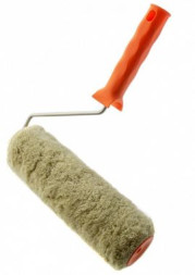 Валик из полиакрила Сибртех Фасадные работы 80207 с ручкой, 48 х 250 мм, ворс 18 мм, бюгель 6 мм, цвет зеленый