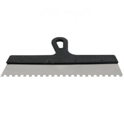 Шпатель зубчатый из нержавеющей стали Fit 06644 с пластмассовой ручкой, 350 мм, зуб 10х10