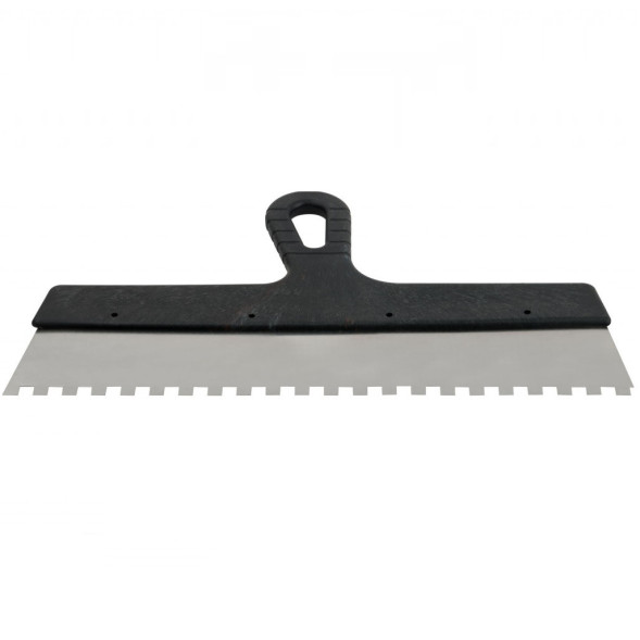 Шпатель зубчатый из нержавеющей стали Fit 06644 с пластмассовой ручкой, 350 мм, зуб 10х10