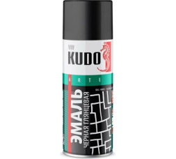 Эмаль аэрозольная универсальная Kudo, черная глянцевая RAL9005, 520 мл