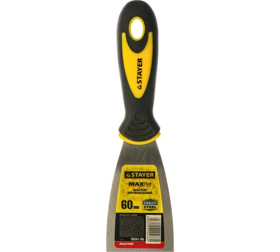 Шпательная лопатка из нержавеющей стали Stayer 10041-06 с двухкомпонентной ручкой, 60 мм