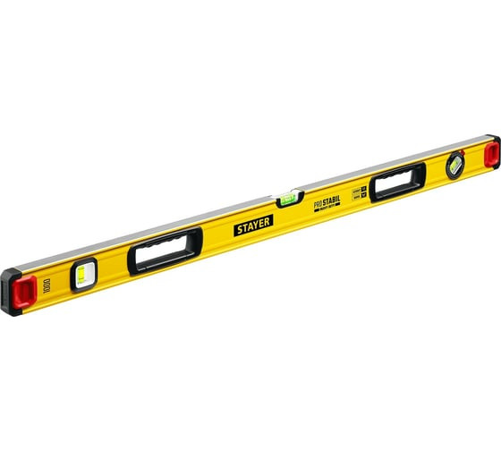 Уровень строительный Stayer 3471-100_z01, 1000 мм, 3 глазка, фрезерованное основание, 2-х компонентная ручка