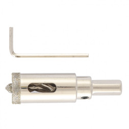 Сверло алмазное по керамике и стеклу Matrix 726203, 20x67 мм, центрирующее сверло, трехгранный хвостовик