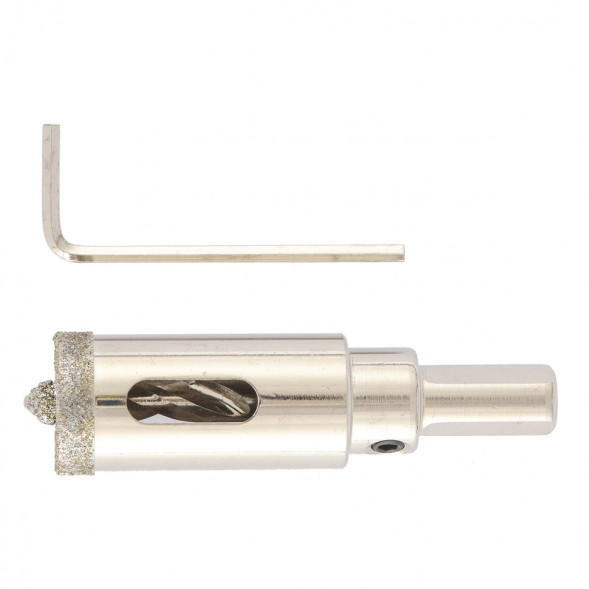 Сверло алмазное по керамике и стеклу Matrix 726203, 20x67 мм, центрирующее сверло, трехгранный хвостовик