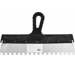 Шпатель зубчатый из нержавеющей стали Sparta 85131 с пластмассовой ручкой, 350 мм, зуб 10х10