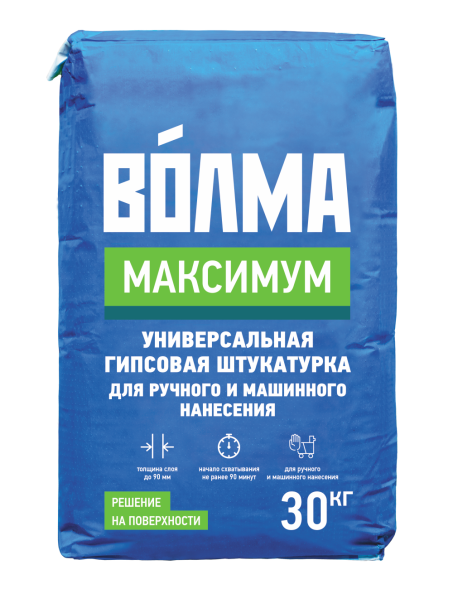 Универсальная гипсовая штукатурка Волма Максимум, 30 кг