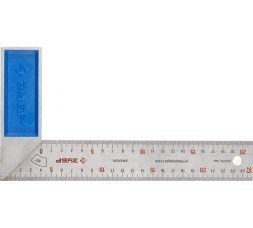 Угольник Зубр 34393-25, нержавеющее  полотно, двухсторонняя шкала, 250 х 37 мм