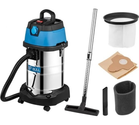 Пылесос промышленный Bull AS 3001 15030129 с акссесуарами, 1400 Вт