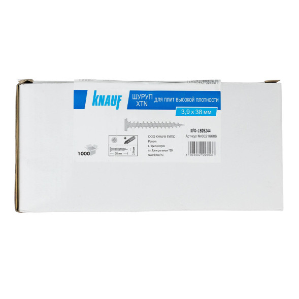 Саморез ГКЛ+Металл 3,9х38 мм для плотных листов КНАУФ-Шуруп XTN 38 (1000 шт.)