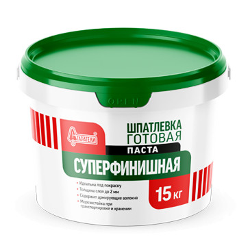 Готовая шпатлевка Старатели Суперфинишная, 15 кг