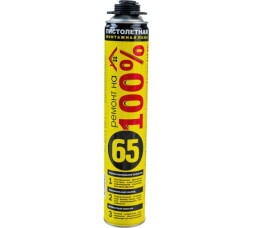 Пена монтажная профессиональная Ремонт на все 100% 65, всесезонная, 780 мл