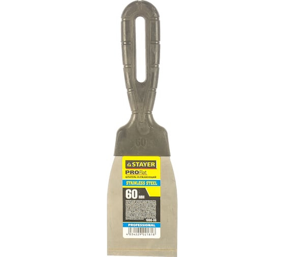 Шпательная лопатка из нержавеющей стали Stayer 1008-06 с пластмассовой ручкой, 60 мм