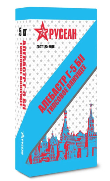 Гипс строительный Русеан Алебастр Г-5, 20 кг