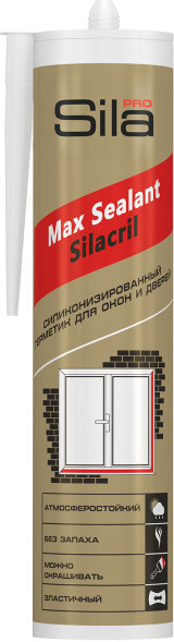 Герметик силиконизированный для окон и дверей Sila Pro Max Sealant Silacryl, цвет белый, 290 мл