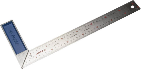 Угольник столярный Зубр 34393-40, нержавеющее полотно, двухсторонняя шкала, 400 х 37 мм