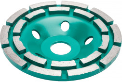 Чашка алмазная зачистная двухрядная Волат 89040-125, 125 мм
