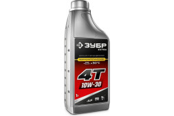 Масло для 4-х тактных двигателей полусинтетическое Зубр 70601-1, класс EXTRA  4Т-10W30, 1 литр