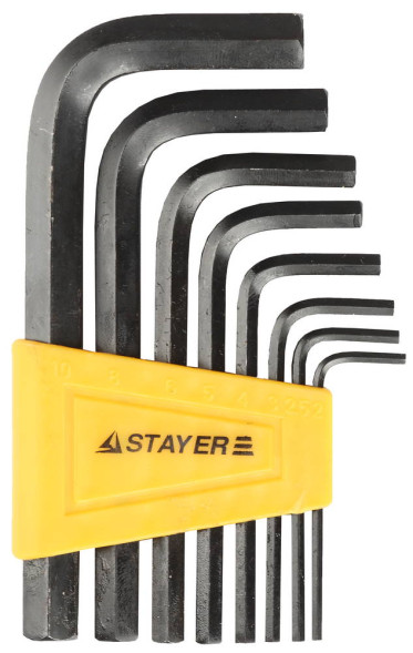 Набор ключей имбусовых HEX Stayer Standart 27405-Н8, 2,0-10,0 мм, CrV, 8 шт, короткие