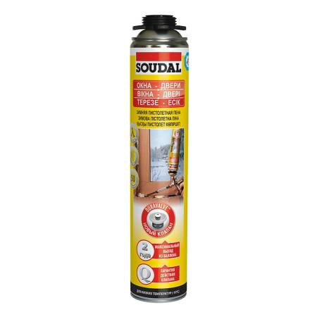 Пена монтажная профессиональная Окна и Двери Soudal зимняя, 750 мл