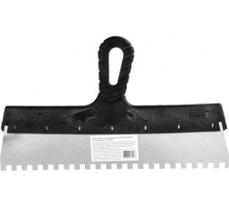 Шпатель зубчатый из нержавеющей стали Sparta 85145 с пластмассовой ручкой, 350 мм, зуб 8х8