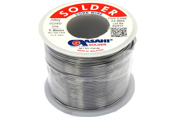 Припой Asahi 00-00000075, 25 г, 1,0 мм Sn60/Pb40, FC5005 флюс RMA