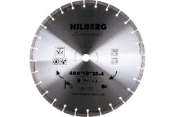 Диск отрезной алмазный сегментный Hilberg Hard Materials Laser HM109, 400х3,5х25,4 мм, армированный бетон, камень, сухой/мокрый рез