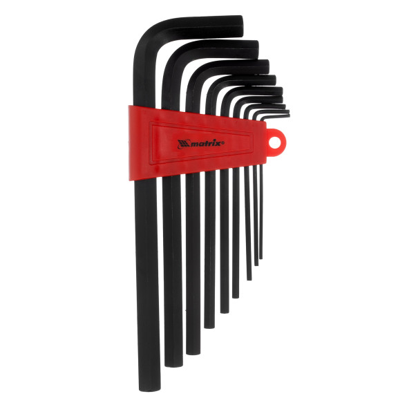 Набор ключей имбусовых HEX Matrix 11227, 2,0-12,0 мм, CrV, 9 шт, оксидированные, удлиненные