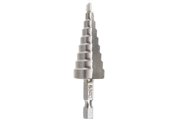 Сверло по металлу ступенчатое Барс 72361, 4-6-8-10-12-14-16-18-20 мм, шестигранный хвостовик, Р6М5